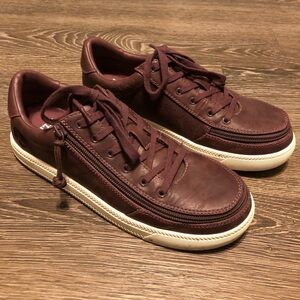 Billy Footwear low top sneaker, women’s 8.5, deep purple, zip-up sneaker